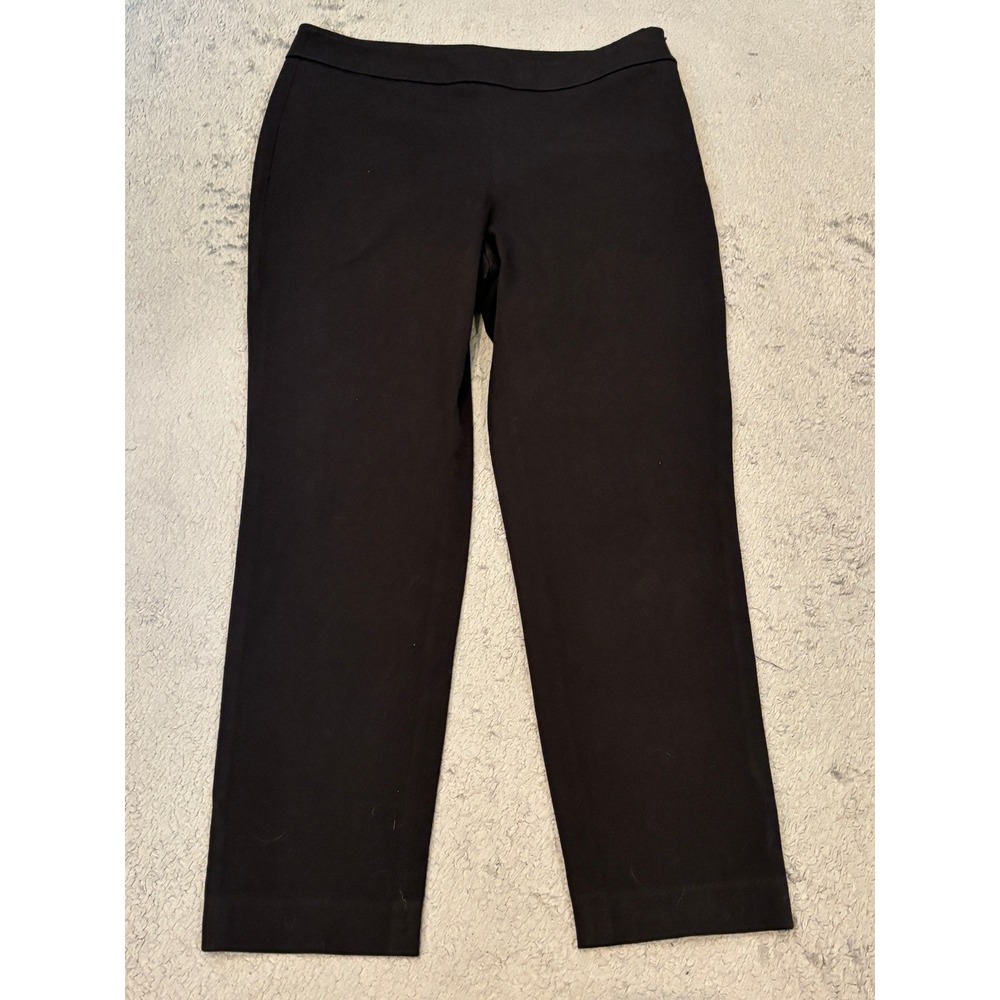 Talbots Chatham Ankle Pants Black Side Zip Stretch Trousers Size 6P Petite